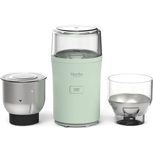 image:imageMarthaStewart ElectricCoffee amp Spice GrinderDual 25oz RemovableBowls StorageLidsStainless Steel BladesOne Touch Pulse Control2in1CompactBeans amp Spices Herbsamp Nuts Linen CreamHoneydew Green